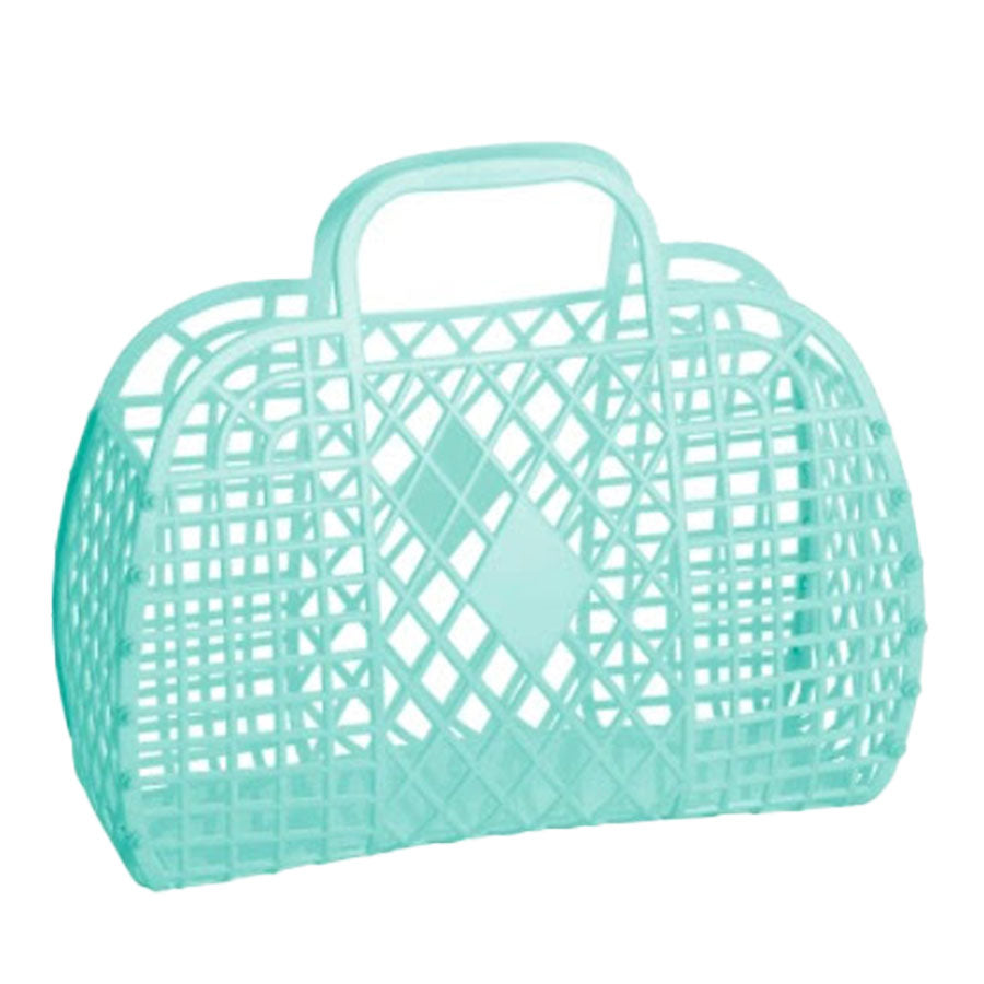 Blue Mini Retro Jelly Basket Bag