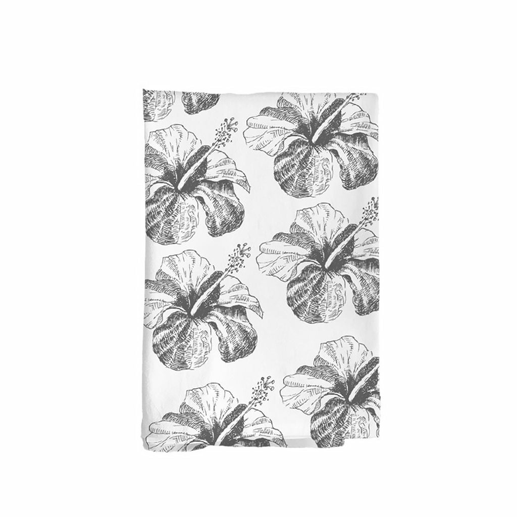 Decorative Kitchen Towels  Metka Hiti - Flowers Splash Black White -  DiaNoche Designs