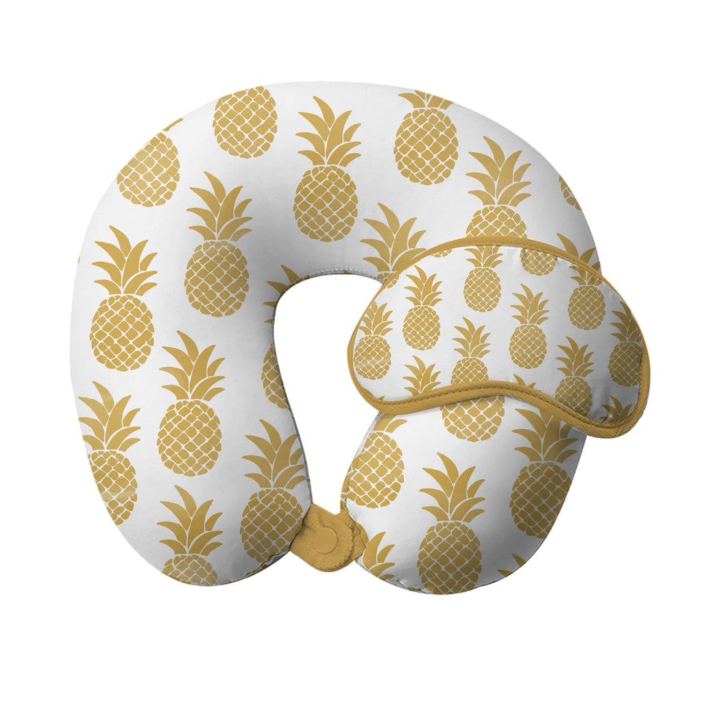 Pineapples Gold Pillow Eye Mask Set of 2