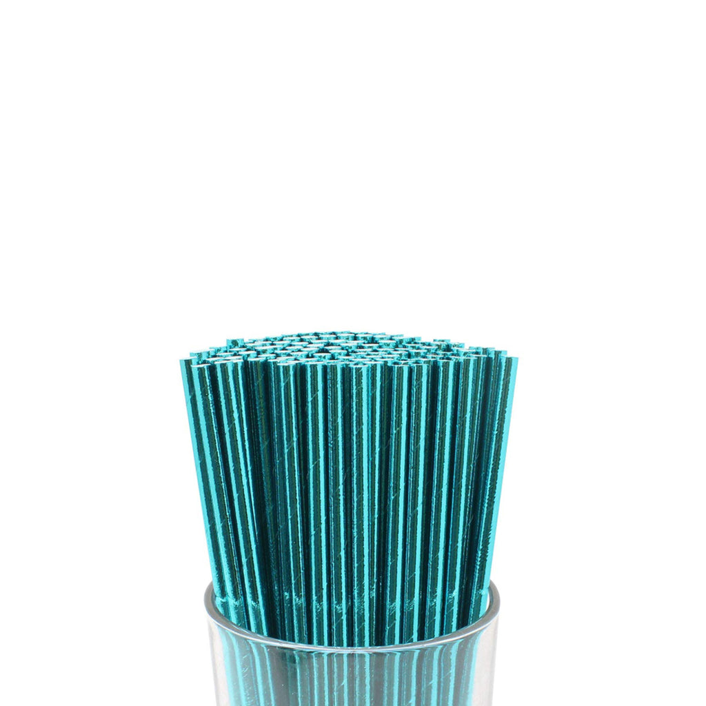 Straws Blue Foil - Pack of 25