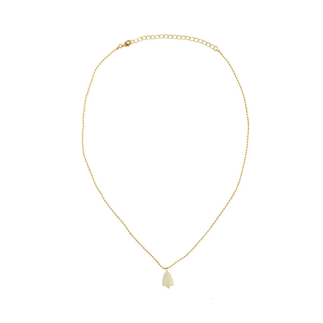 18in Gold Necklace, MOP Pikake Pendant – SoHa Living